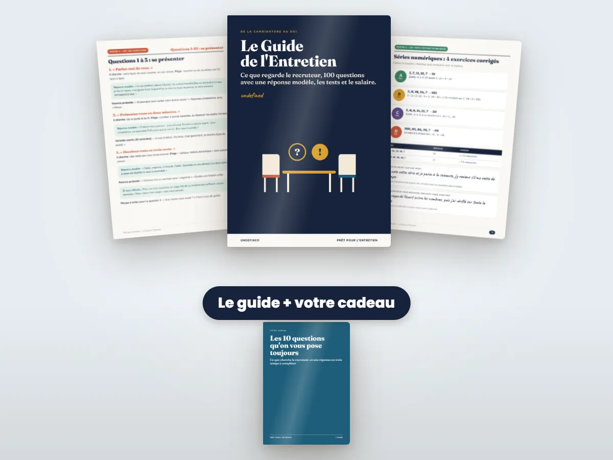 Le Guide de l’Entretien et votre cadeau, Les 10 questions qu’on vous pose toujours